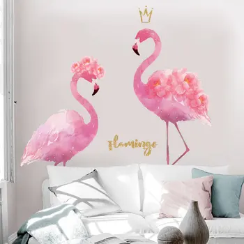 Roosa Flamingo Magamistuba Ühiselamu Piima Tee Kaupluse Rõivapood Taust Dekoratiivsed Värvimistööd