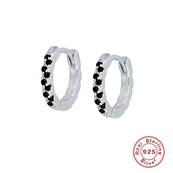 ROXI Must Tsirkoon Kristallid Ring Hoop Kõrvarõngad Naistele Ehted on 925 Sterling Hõbe Ebatavaline Kõrvarõngad Kõhre Pendientes