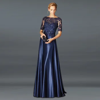 Royal 2020. aasta Ema Pruut Kleidid, On-line satiin Pool Varrukad Appliques Pikk Pulmad peokleidid Ema Kleit Pulm