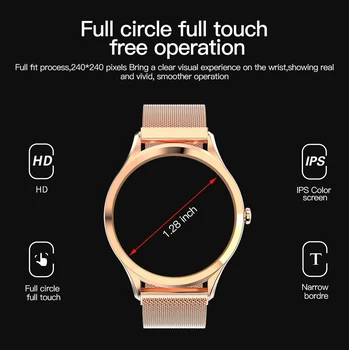 RUNDOING MK10 Naiste Smart watch mehi täis ring touch rusukalded koos Tsingi sulam keha Naine funktsioon vererõhu smartwatch mehed