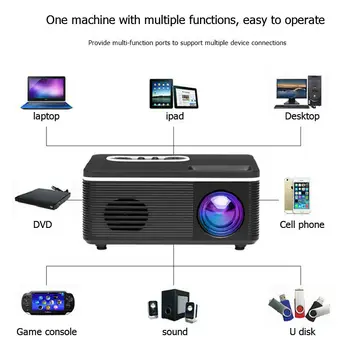 S361 Mini HD Multimedia LCD, LED, Video, Dataprojektor, 1080P HDMI USB-TF kodukino Media Player Sisseehitatud Kõlar Smart Home
