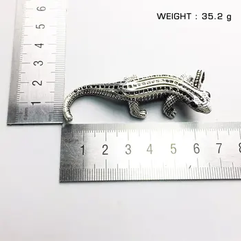 Salamander Sisalik Ripatsid Kaelakee Must CZ Thomas Stiilis Hõbedane Mood DIY Ehted Tegemise Tarvikud Naised Mehed 2018 Uus