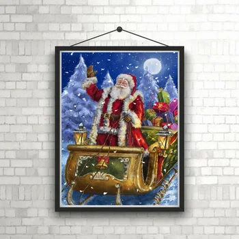 Santa Claus DIY 5D Diamond Maali Full Ringi Puurida ristpistes Cartoon Diamond Tikandid Kive Jõulud Kingitus Wall Art