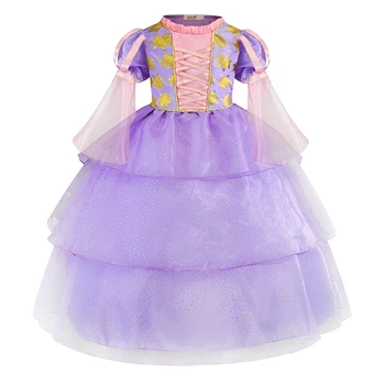 Sassis Halloween, Jõulud Uus Aasta Kostüüm Tüdrukud Rapunzel Kleit Puff Laperdus Varruka Printsess Kleit Üles Glitter Astmeline Kleit