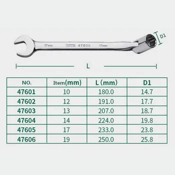 SATA Vahend 1tk Pea Varruka Rathct Open End Wrench Pesa Automaatne Reguleerimine 10mm kuni 19mm 47601