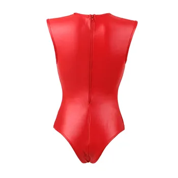 Seksikas Nahk Teddy Avatud Rind Must Punane Pluss Suurus 5XL Erootilise Keha Lukuga Õhuke Lenceria Mujer Varrukateta Öö Clubwear RS80618