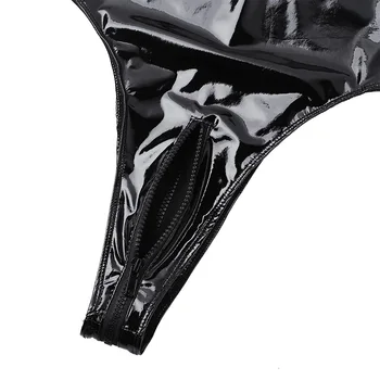Seksikas Naiste PVC Lateksist catsuit Faux Nahast Pesu Kuuma PU Bodysuits Erootiline Leotard Kostüüm Päitsed Kaela Mesh Võrk Rind Tõmblukk