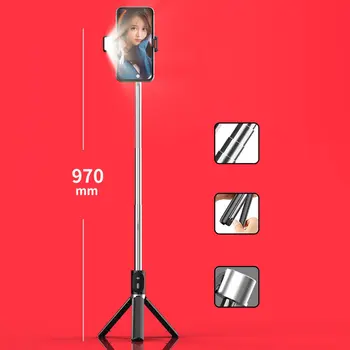 Selfie Kinni Statiivi Multi-function Kaasaskantav Ülestõstetav Selfie Pulk Juhtmevaba kaugjuhtimine Ja Täites Kerge