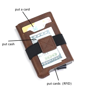 SEMORID RFID Blokeerimine Meeste ID Credit Card Hoidja Nahast Panga Kaart Rahakoti Alumiinium Valdaja Kaitse Rahakott Naistele