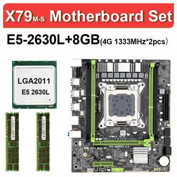 SHA JING X79 M-S emaplaadi LGA2011 E5 2630L PROTSESSOR, 2 x 4 GB = 8 GB DDR3 1333Mhz 10600 ECC REG Mälu Komplekt M-ATX transistor M. 2 SSD