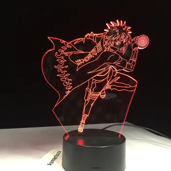 Shippuden Minato Naruto 3D LED Night Light Värvi Muutmine Visuaalne Illusioon Tabel Lamp USB Kodus Kaunistused Touch Kaugjuhtimispult