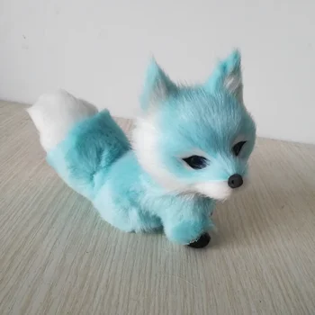 Simulatsioon fox mini 12x9cm raske mudel polüetüleen&karusnahk blue fox käsitöö kodu kaunistamiseks kingitus b0162