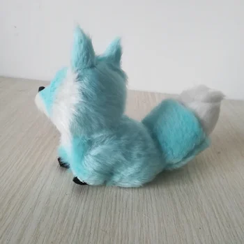 Simulatsioon fox mini 12x9cm raske mudel polüetüleen&karusnahk blue fox käsitöö kodu kaunistamiseks kingitus b0162