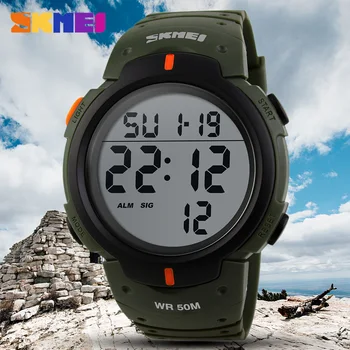 SKMEI Väljas Sport Watch Meeste Sõjalise Löögi Analoog Suur Dial Lihtne Kellad Veekindel Kalender Digital Watch Band Reloj Hombre