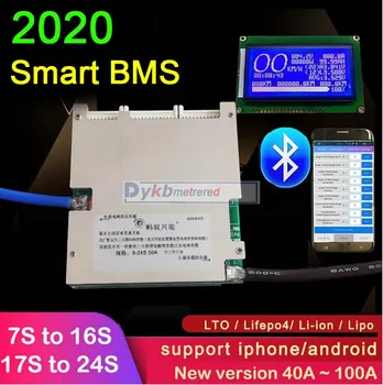 Smart BMS Bluetooth APP 7S, ET 24S 50A 100A Li-ion Lifepo4 LTO Liitium Aku tarbijakaitseameti 24V 36V 48V 60V 72V 8S 10S 13S