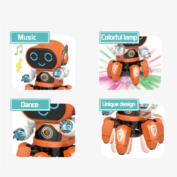 Smart Tantsu Robot Elektroonilise Jalgsi Mänguasjad Muusikaline & LED Valgustus Kaheksajalg Robot lapsed Intelligentne Lahe Sünnipäeva Kingitus