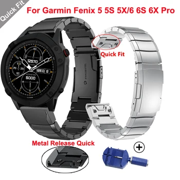 Smart Watch Rihmad Eest Garmin Fenix 6 6S 6X 5X 5 5S 3HR Eelkäija 935 Quick Release Easyfit Rihm Roostevabast Terasest Käevõru