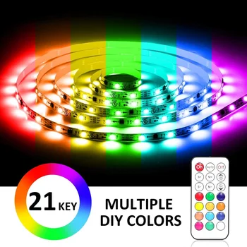 SMD5050 5M 10M RGB LED Valgus Dreamcolor Värv Muutlik Paindlik 12V LED Tuled Lindi 21keys pult Magamistuba