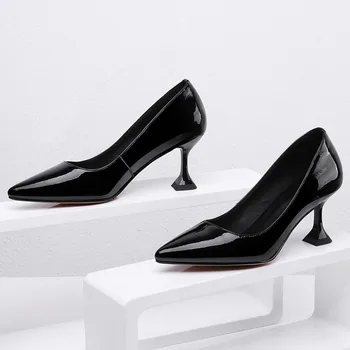 Smirnova 2020. aasta suvel kuum müügi kõrge kontsaga kingad naine, ehtne nahk ühtlase värvi naiste pumbad pikad toe poole pulm kingad