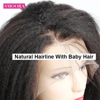 Smoora 360 Pits Eesmise Parukas Eel Kitkutud Baby Hair Remy Malaisia Afro Krussis Sirge 360 Pits Eesmise Juustest Parukate