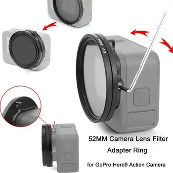Sobilik GoPro Hero 9 sukeldumine filter adapter ring lens sulam, alumiinium objektiivi töötlemise adapter rõngas 52mm UV-raam Z5U2