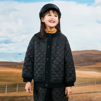 Soe Tüdrukute Komplektid Paksenenud Laste Ülikond Emme ja Minu Riided korea Talvel Väikelapse Puuvillane Top ja Jakk Sweatpants,#5711