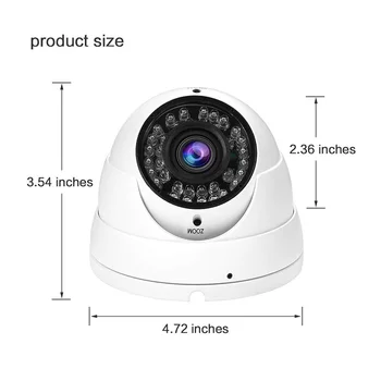SONY IMX323 Varifocal objektiiv 1080P Hübriid AHD CVI TVI CVBS 4 IN 1 OSD Menüü Vaba Lüliti CCTV Vadalproof Dome Kaamera AR-MHD2301R4