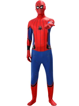 Spider cosume mees, laps täiskasvanud Anime Web Cosplay Punane Välimus Ja Mask Varjatud Kombekas fancy kleit poiss varjata