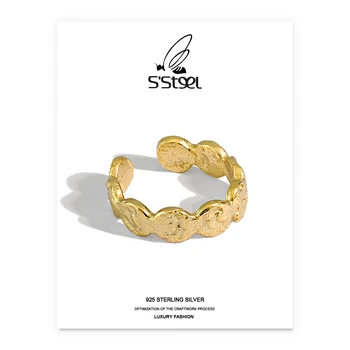 S'STEEL Geomeetriline Sõrmus 925 Sterling Hõbe Naiste Minimalistlik Kuld korea Vintage Rõngad, Reguleeritav Bague Argent Fine Jewellery