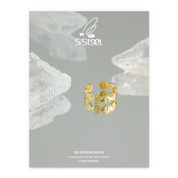 S'STEEL Geomeetriline Sõrmus 925 Sterling Hõbe Naiste Minimalistlik Kuld korea Vintage Rõngad, Reguleeritav Bague Argent Fine Jewellery