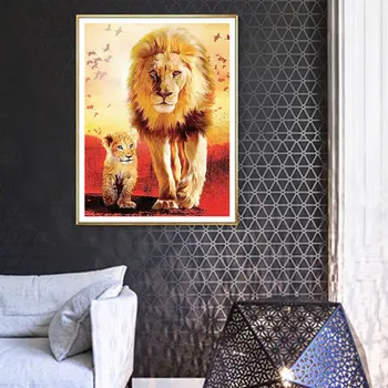 Steppide Lõvi Hundu Diamond Maali Õli Loomade Ring Täis Puurida Nouveaute DIY Mosaiik Tikandid 5D ristpistes Home Decor