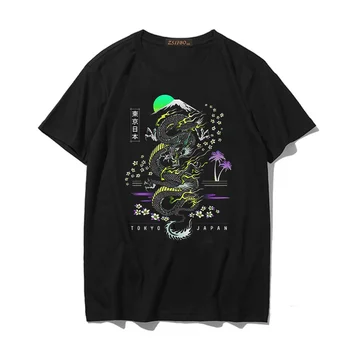Streetwear tops naiste T-särk ulzzang Harajuku vintage Hiina draakon print T-särgi suvel new Mõõdus lahti vabaaja naiste wbh