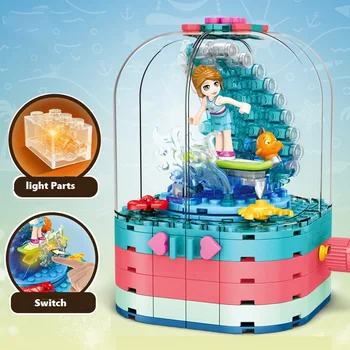 Surf Tüdruk Mini Maja ehitusplokid 360 Kraadise Pöörde Kerge Osad Arvandmed Tellised Komplekt Kit Haridus Mänguasjad Lastele Kingitus