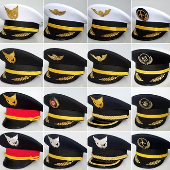 Suur Müts Kapten Ühtne Müts Piloodi Müts Tsiviillennunduse Suur Kork Fascinator Mütsid Fascinators Naiste Elegantne Lai Nokk Müts 2019