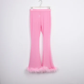 Suvel Seksikas Naiste Püksid (Solid Color Perspektiivi Slim Kõrge Vöökoht Daamid Lai Jalg Püksid Vabaaja Püksid Naiste Boot Cut Pant