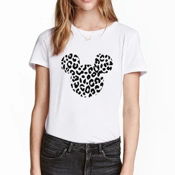 Suvel Tees Esteetiline Särk Vogue Top, T-Särk Leopard Tera Pea Graafiline Naiste Valge Streetwear Pluss Suurus