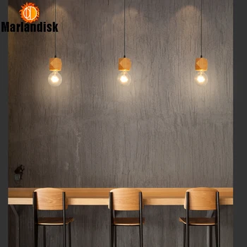 Suvila Maal Stiilis Ripats Lights E27 Puidust Ripats Lamp Ripats Light Coffee Shop Köök Restoran(DB-65)