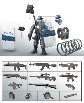 SWAT arvandmed ehitusplokk Linna terrorismivastase võitluse mega kaasaegne sõjavägi super politseijõudude minifigs relvad, mänguasjad, lapsed kingitusi