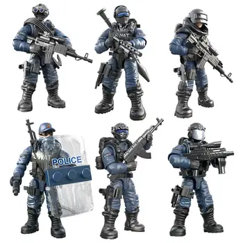 SWAT arvandmed ehitusplokk Linna terrorismivastase võitluse mega kaasaegne sõjavägi super politseijõudude minifigs relvad, mänguasjad, lapsed kingitusi
