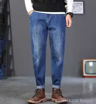 Sügisel teksad meeste lahtised suur trend Haren püksid lahti väljaanne tõusulaine püksid 5XL 6XL 4XL sinine kottis teksad ülepaisutatud teksad