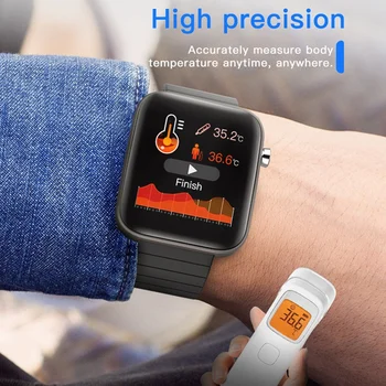 T68 Smart Watch Vaadata koos kehatemperatuuri Avastamise HD Värv Sn Vajutage Smart Vaadata Taskulamp