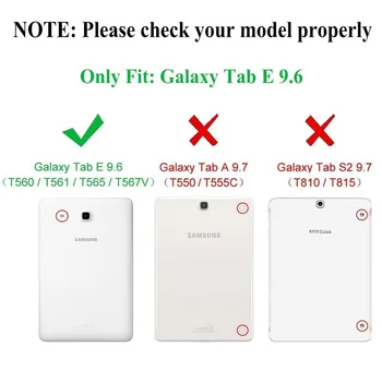Tableti Kate Samsung Galaxy Tab E 9.6 inch Case For Samsung Galaxy Tab E T560 T561 SM-T561 Klapp Nahast Smart Tekstuur Funda