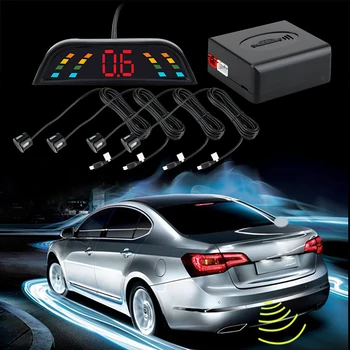 Tagantvalgustusega Ekraan Koos 4-Andurid, Auto LED Parkimine Andur Auto Parktronic Radar Jälgib Reverse Backup detektorite Süsteem Intelligent