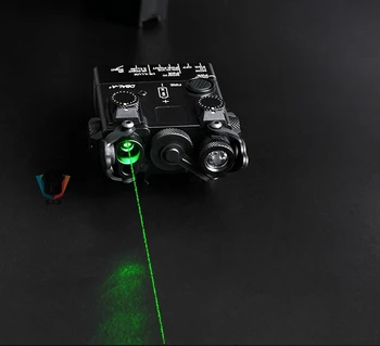 Taktikaline Metallist DBAL A2 Mini Airsoft Laser Green Dot Strobe Valge Valguse IR Jahindus Taskulamp DABL-A2 Koos QD Mount 20mm Raudtee