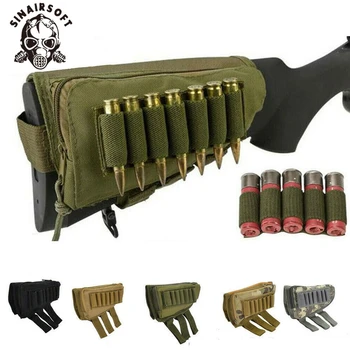 Taktikaline Muti-funktsionaalne Püss Buttstock Põske Ülejäänud Stock Laadida 12tk Bullet Ammo Shell Mag Ammo Kott Jahindus Tarvikud