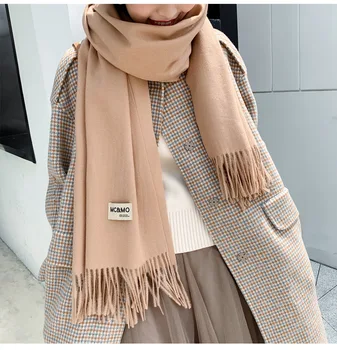Talvel 2019New WomanScarf Imiteerisid Kašmiir,korea Pikk-stiilis sooja salli puhas-värv lady sall tekk Kašmiir sall-nagu sall