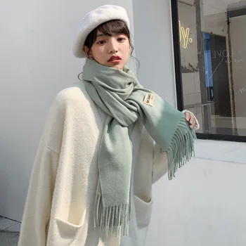 Talvel 2019New WomanScarf Imiteerisid Kašmiir,korea Pikk-stiilis sooja salli puhas-värv lady sall tekk Kašmiir sall-nagu sall