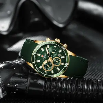 TASU Top Brändi Luksus Sport Watch Meeste Kellad 2020 Sõjalise Luksus Chronograph 3 Sub-dial Auto Kuupäeva Roheline Silikoon Rihm