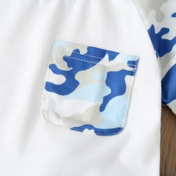 Teise lapse Beebi Poiss ClothesSummer komplekt komplekt Solid Color Lühikese Varrukaga Pullover T-Särk Top Kamuflaaž Püksid suvel causual sunsuit