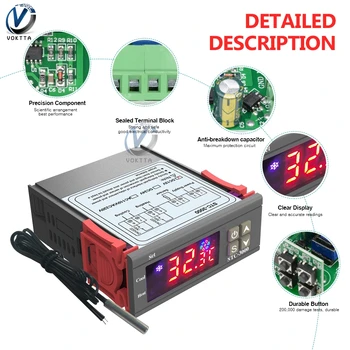 Temperatuur Vahendite Termomeeter STC-3000 LCD Digitaalne Termomeeter Hygrometer Temperatuur Kontrolleri Andur Õhuniiskuse Mõõtja